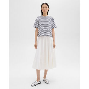 Women's Theory White Pleated Midi Skirt Size 8